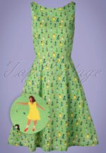 60s Saga Dance Dress in Green