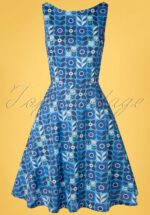 60s Saga Proslin Dress in Blue