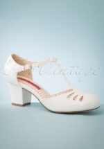 40s Robbie T-Strap Pumps in Ivory