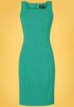 50s Diana Wiggle Dress in Turquoise
