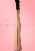 Classic Beige Seamer Tights with Black seam