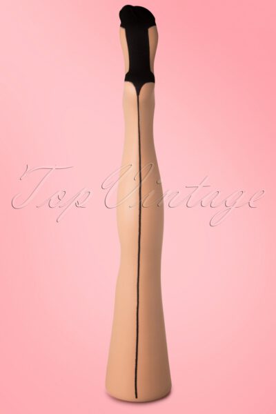 Classic Beige Seamer Tights with Black seam