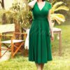 TopVintage exclusive ~ 50s Layla Cross Over Dress in Green