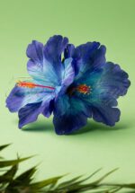 50s Double Hibiscus Double Pretty Hair Clip in Blue