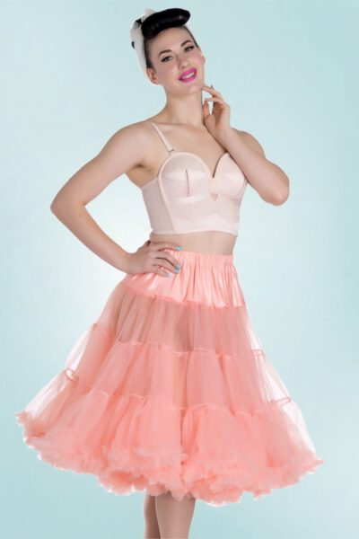 50s Retro Chiffon Petticoat in Coral