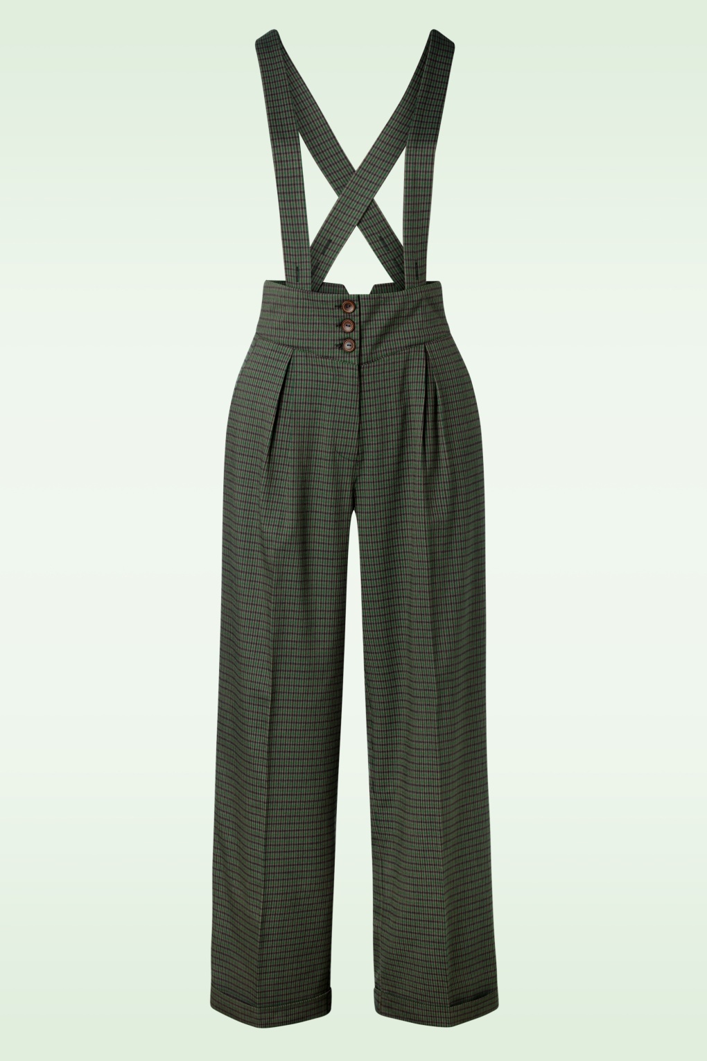267961-Banned-50628-Trousers-Jenny-Check-Green-20240807-004W-full