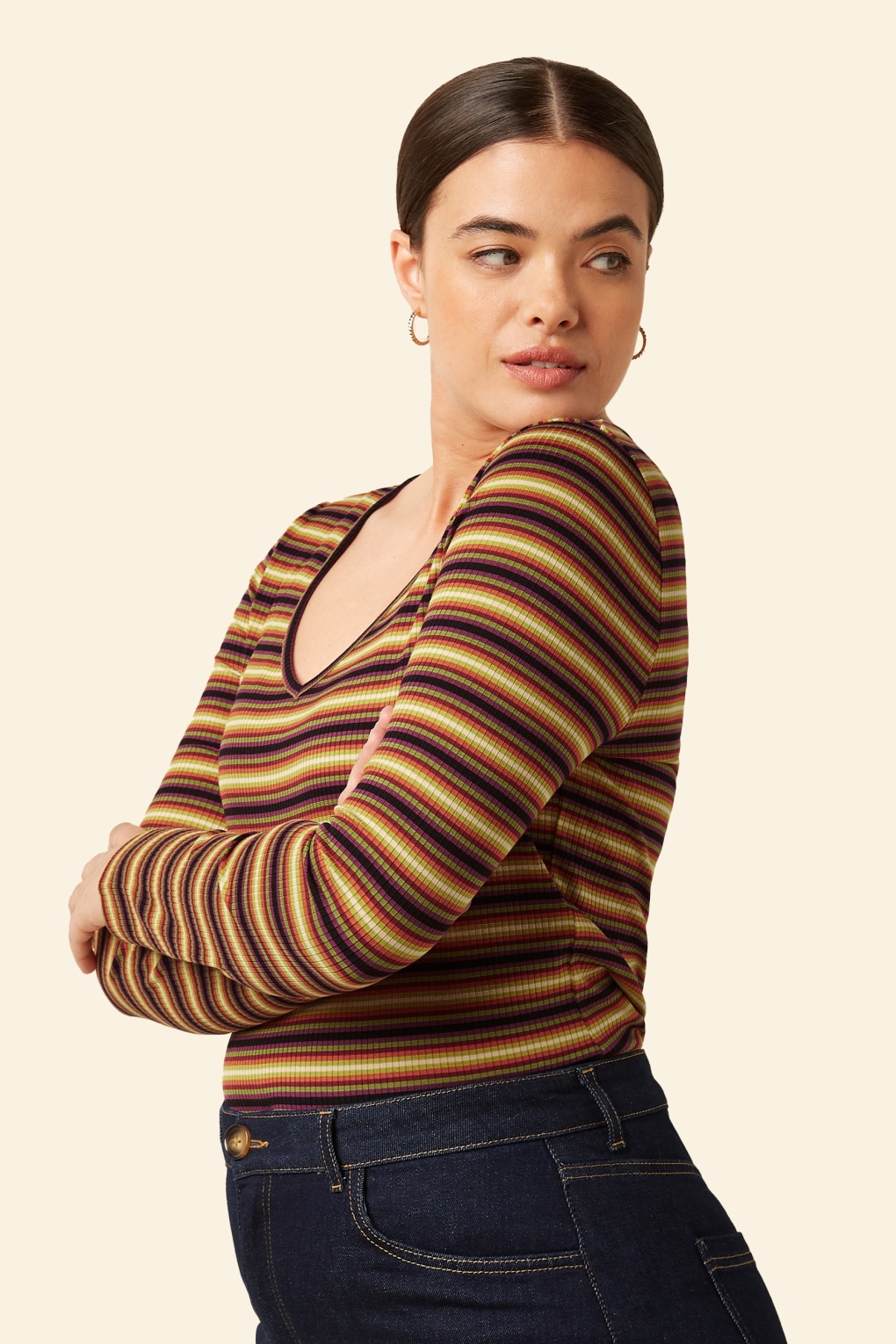 281442-King-Louie-53456-Top-Carice-V-Neck-Eira-Stripe-Multi-250625-001MW-full