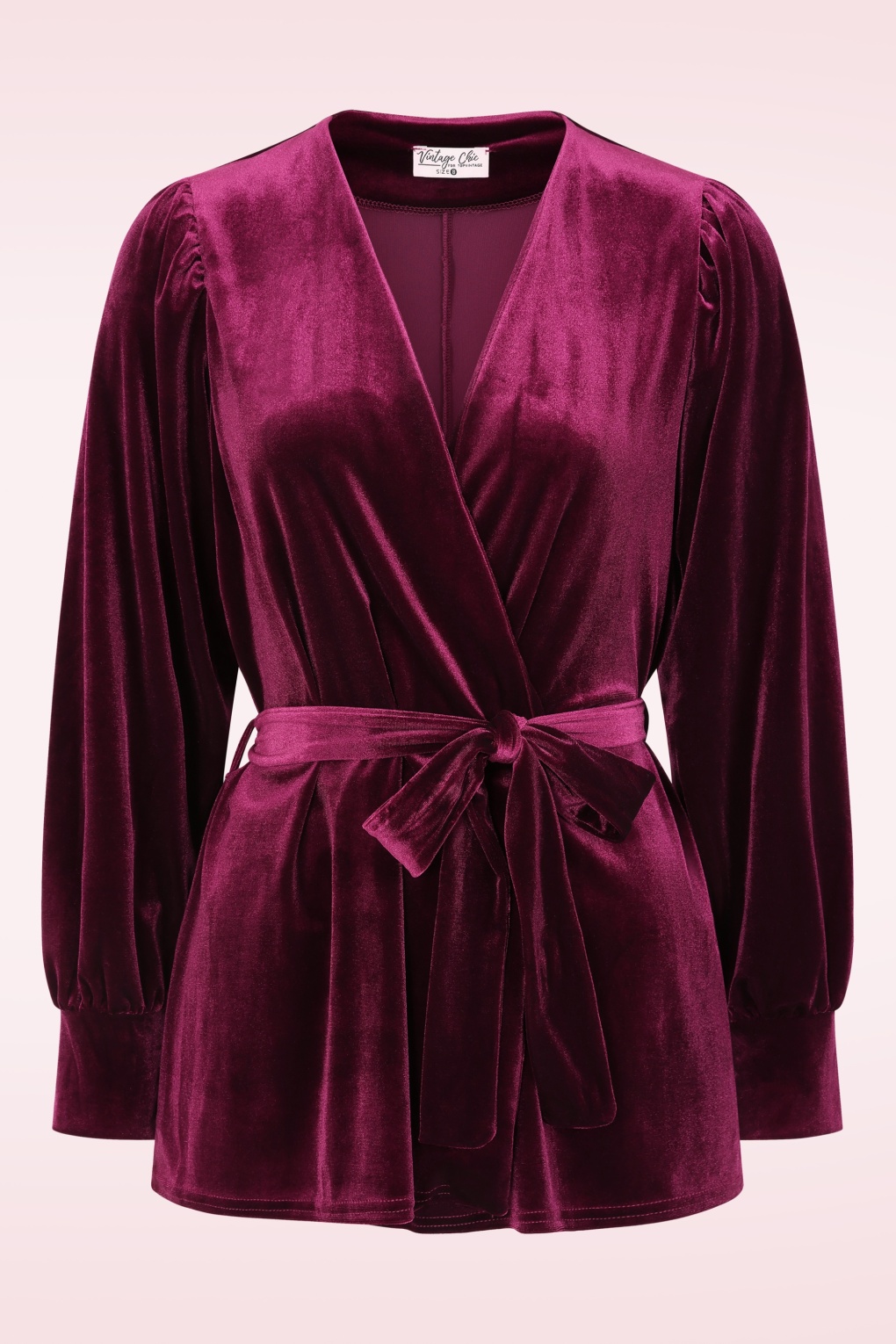 281655-Vintage-Chic-54283-Cardigan-Velvet-Velour-Wine-Red-251008-001W-full