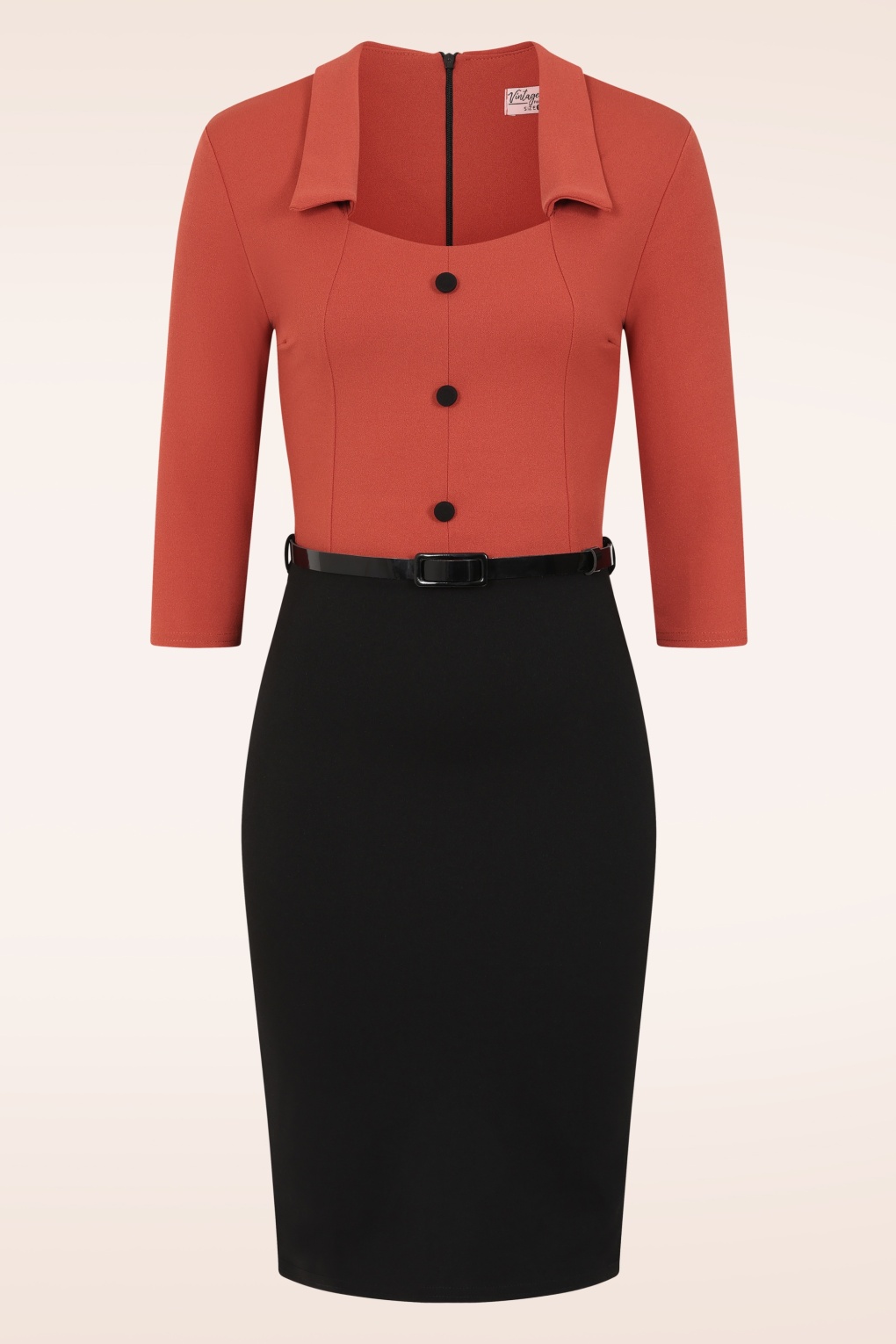 281663-Vintage-Chic-54897-Dress-Pencil-Black-Orange-251008-001W-full