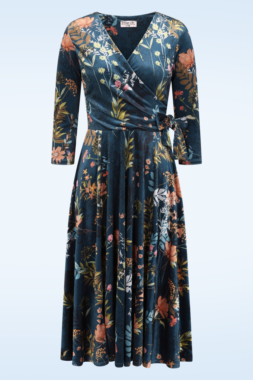 281694-Vintage-Chic-54780-Dress-Semi-Swing-Floral-Teal-251008-001W-full