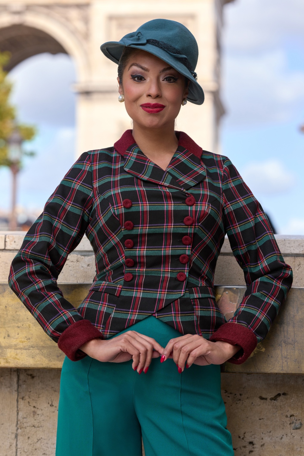 281713-Miss-Candyfloss-54716-Jacket-Petrol-Check-250602-002MW-full