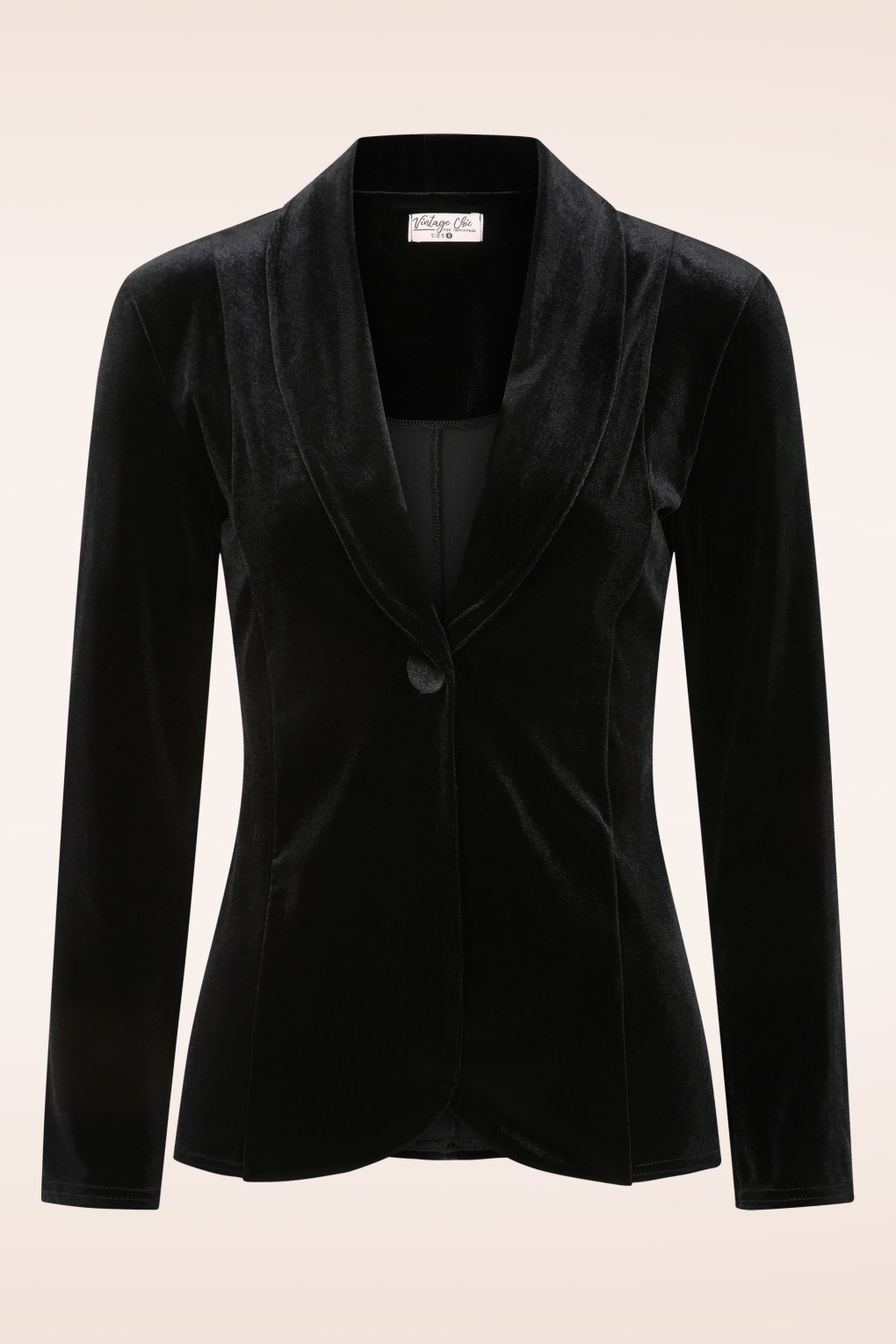 282155-Vintage-Chic-54901-Blazer-Black-Velvet-251022-001W-full