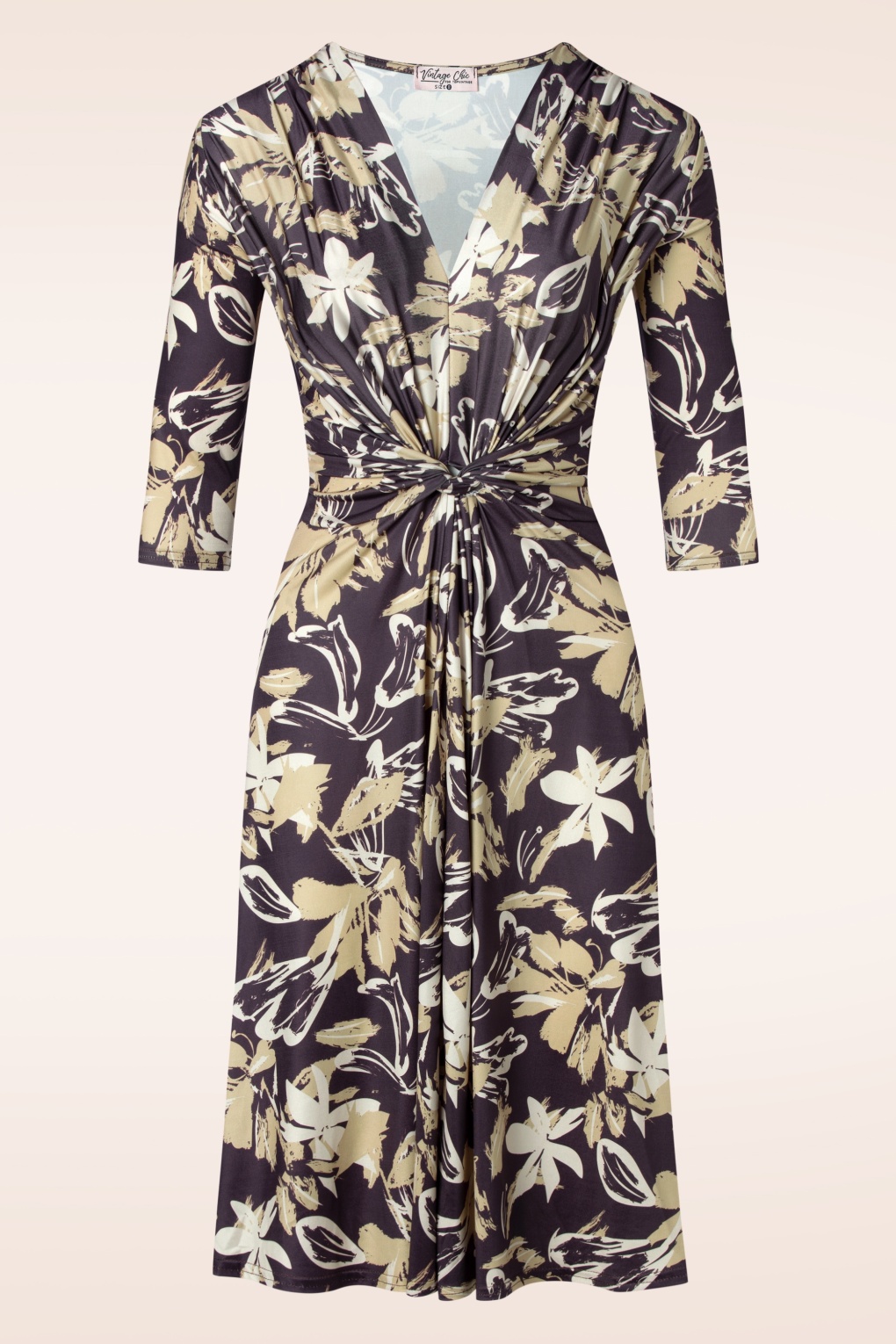 264233-Vintage-Chic-51742-Dress-Knott-Brown-Floral-240904-002W-full