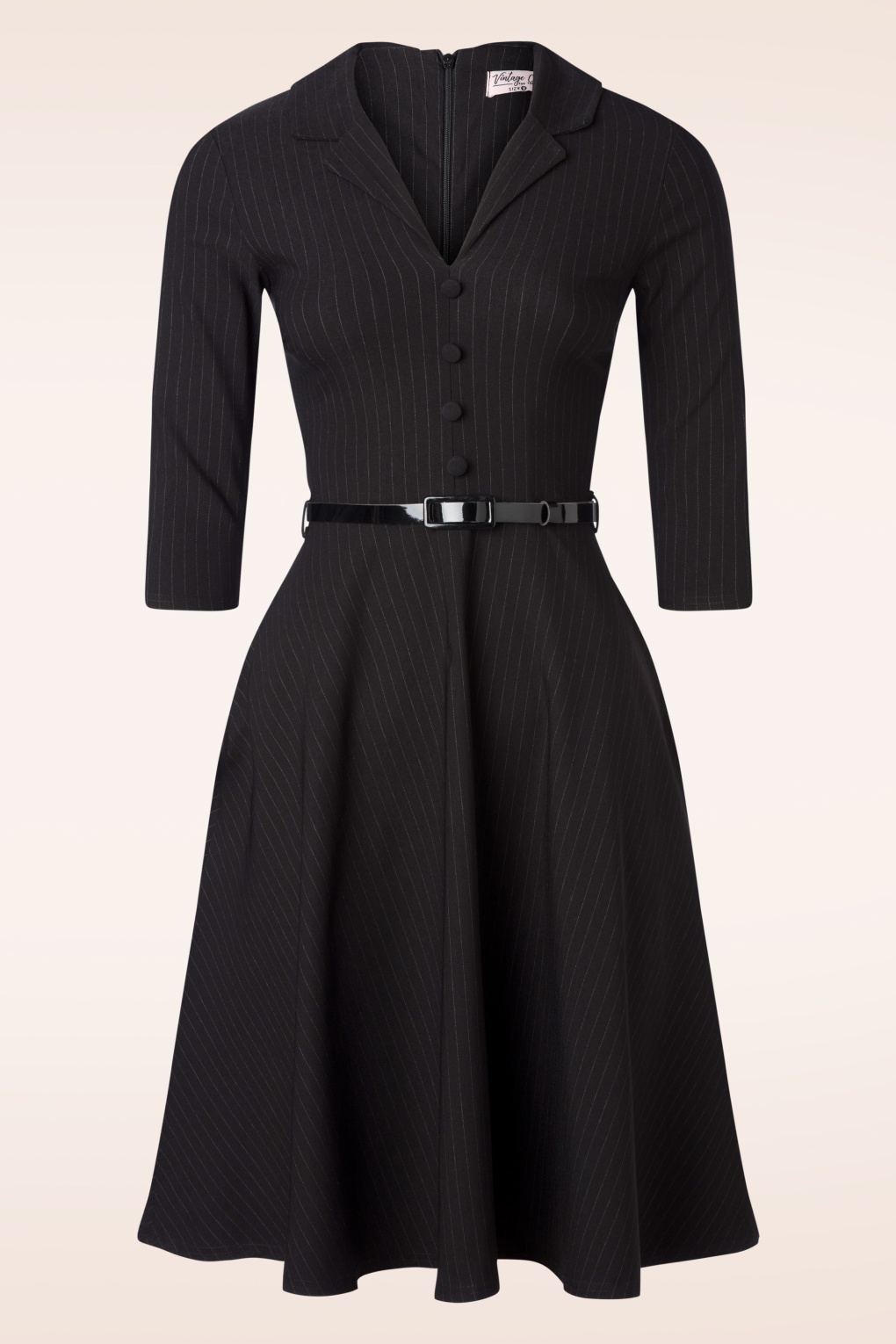 270405-Vintage-Chic-52251-Dress-Swing-Black-White-Pinkstripe-250128-002W-full