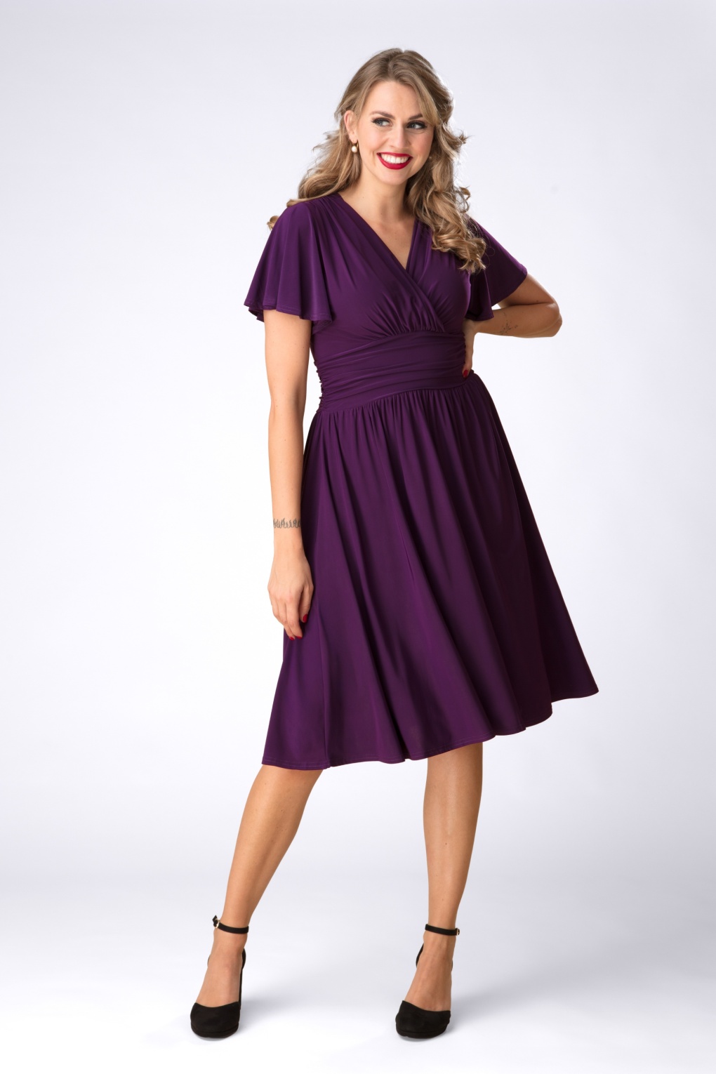 277442-Vintage-Chic-54497-Dress-Swing-Aubergine-Plum-Butterfly-250619-001MW-full