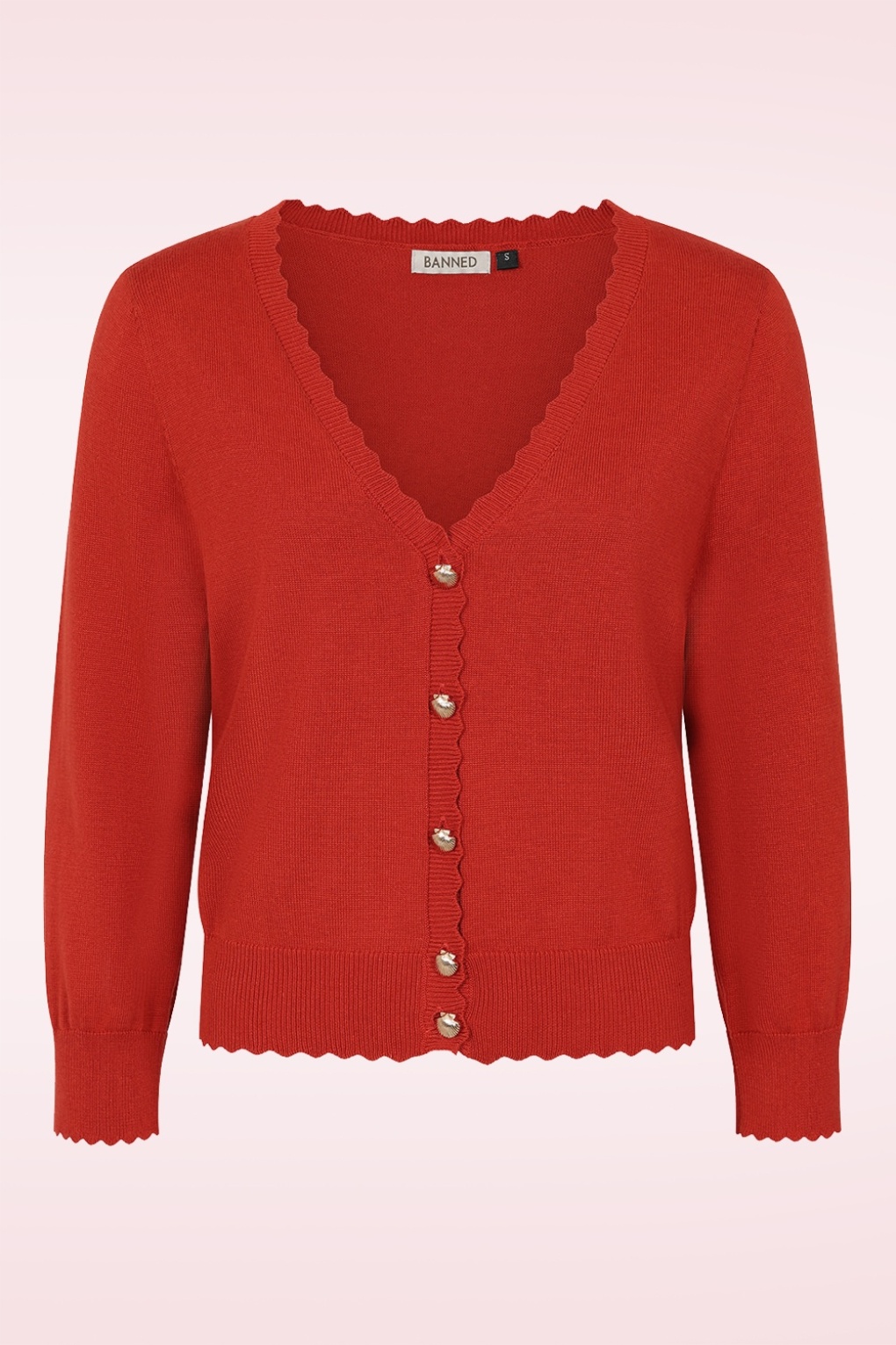 271010-Banned-52410-Cardigan-Knitwear-Red-Shell-Buttons-240529-001LW-full