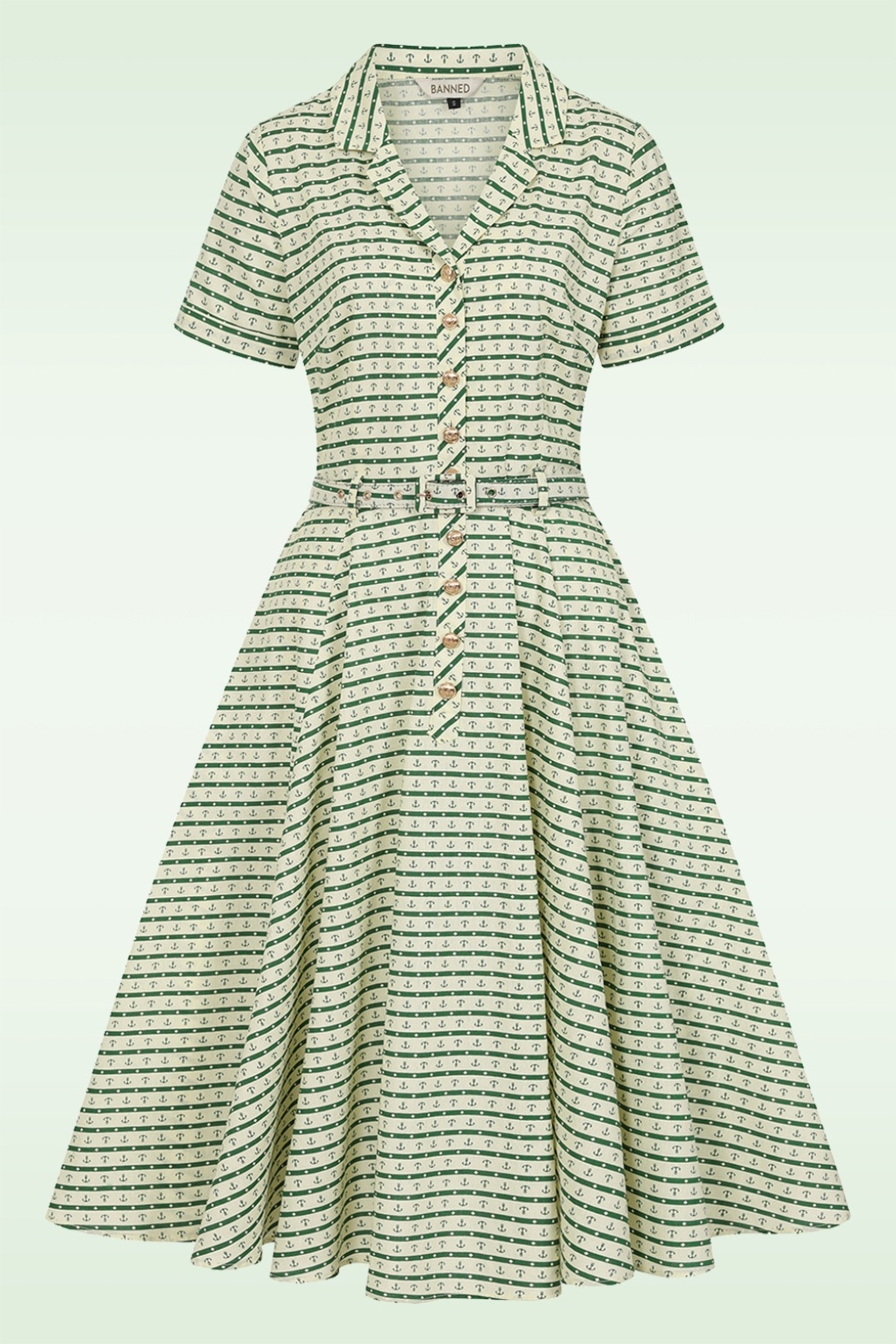 273677-Banned-52391-Dress-Swing-Green-White-Striped-Anchor-240715-001W-full