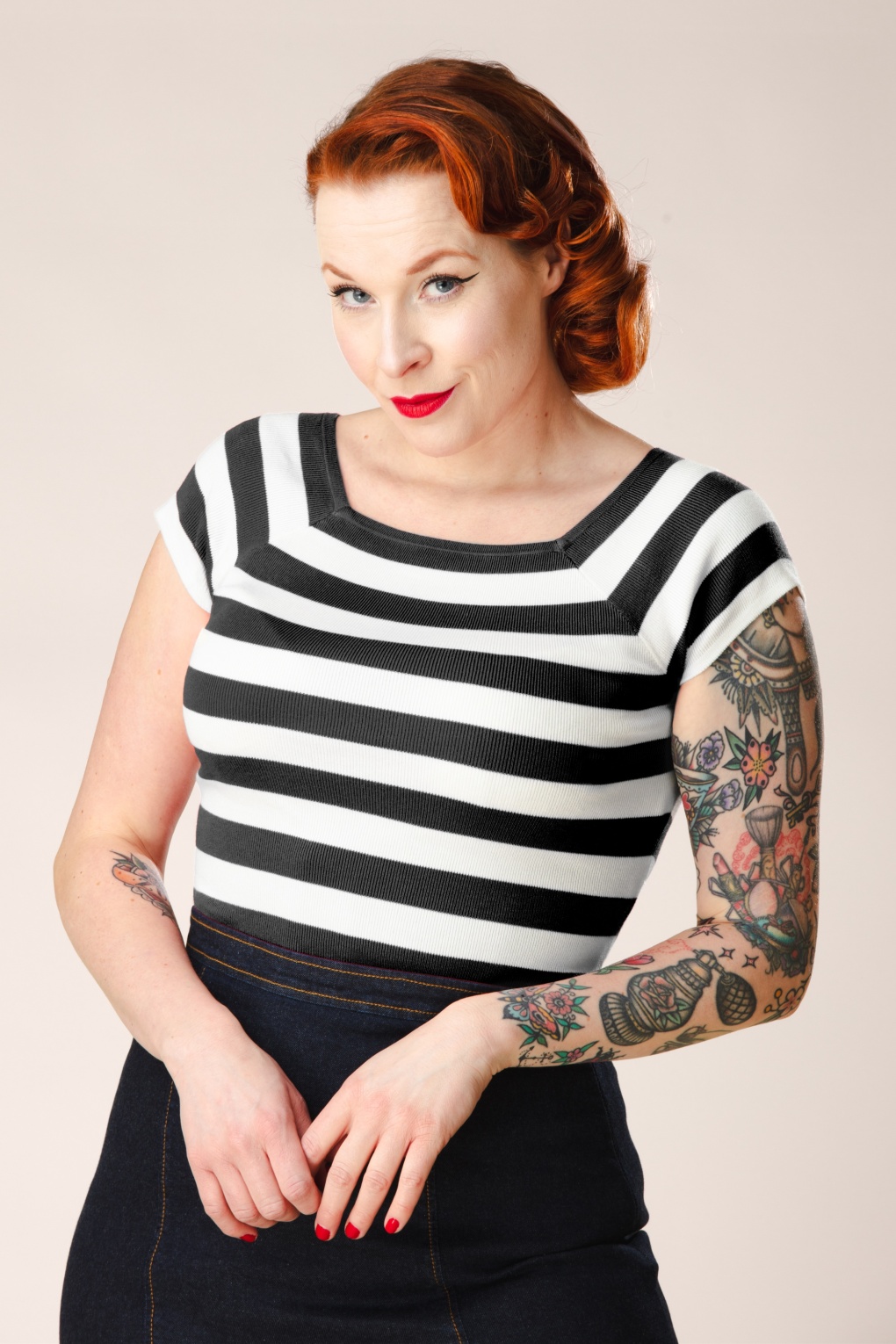 284307-Zilch-55216-Top-Kaylie-Two-Tone-Stripe-Black-260115-002W-full