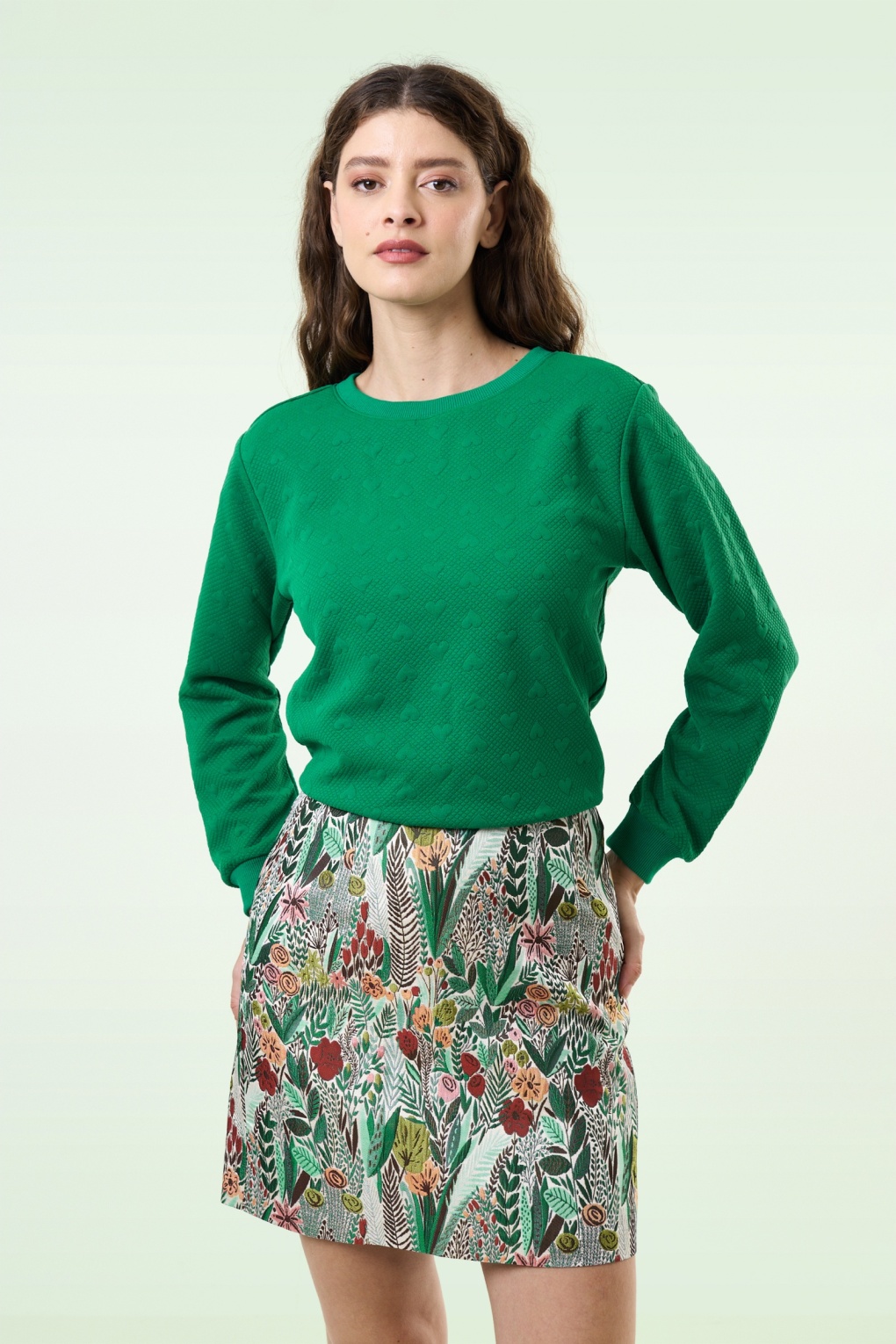 273694-Louche-52680-Skirt-Aubin-Jungle-Jacquard-Green-250212-010MW-full