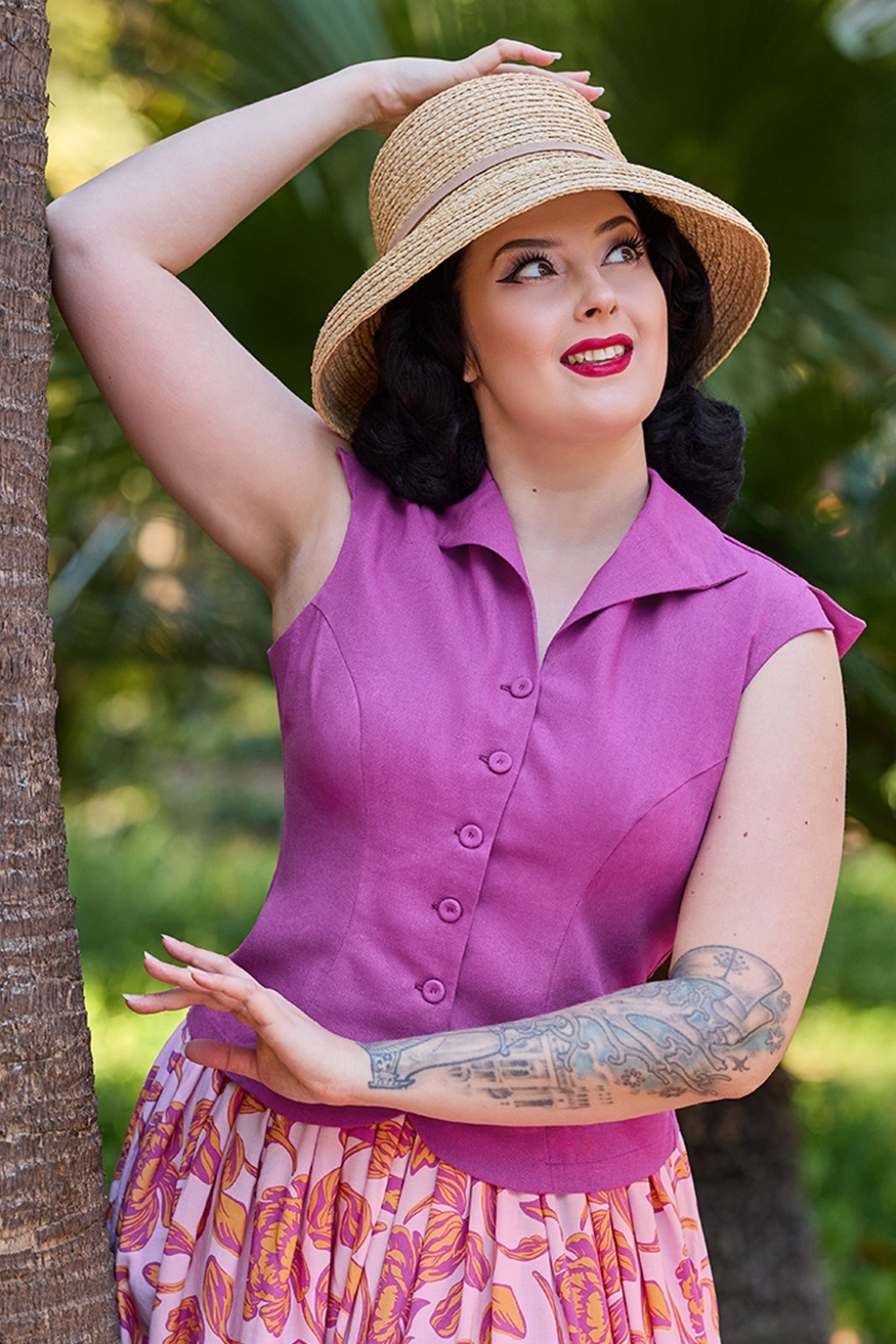 289644-Miss-Candyfloss-56173-Kelia-Mai-Linen-Blouse-Fuchsia-260508-001M-full