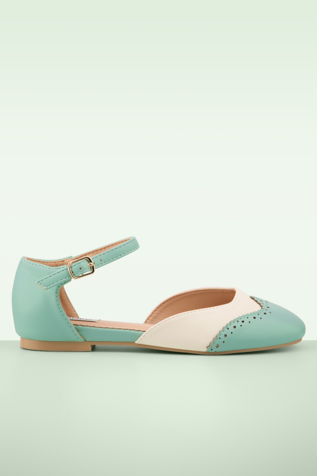 273065-Banned-51950-Flats-Mint-Green-Cream-Strap-250306-001W-full