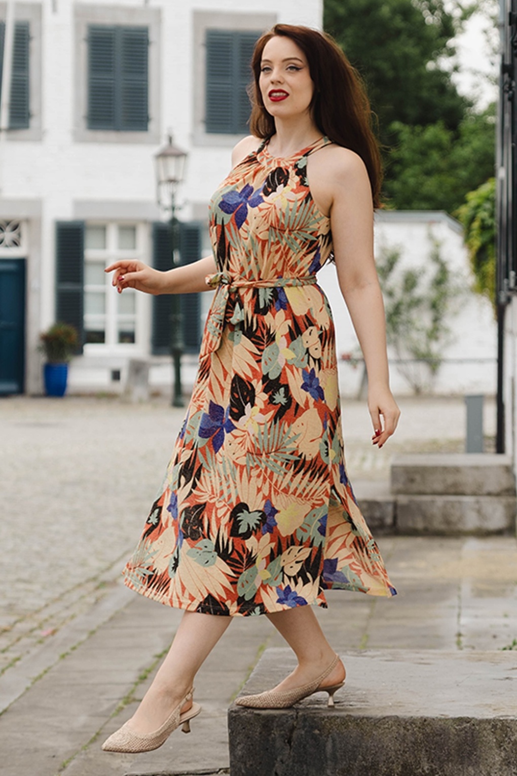 290490-King-Louie-55045-Dress-Virna-Mola-Langoustino-Orange-250624-005M-full